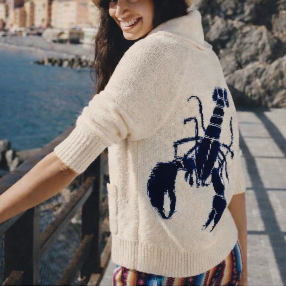 NWOT Maeve X Anthropologie Lobster Cardigan